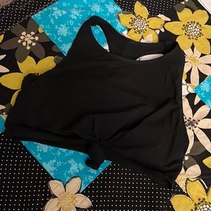 EUC Small Aerie Black Knotted Crop Top/Sports Bra
